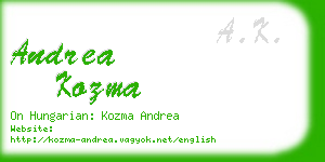 andrea kozma business card